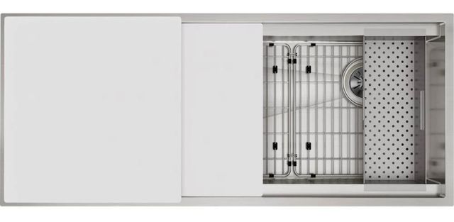 Elkay Circuit Chef® Workstation Stainless Steel 46" x 21" Single Bowl Undermount Sink Kit with White Polymer Boards-2
