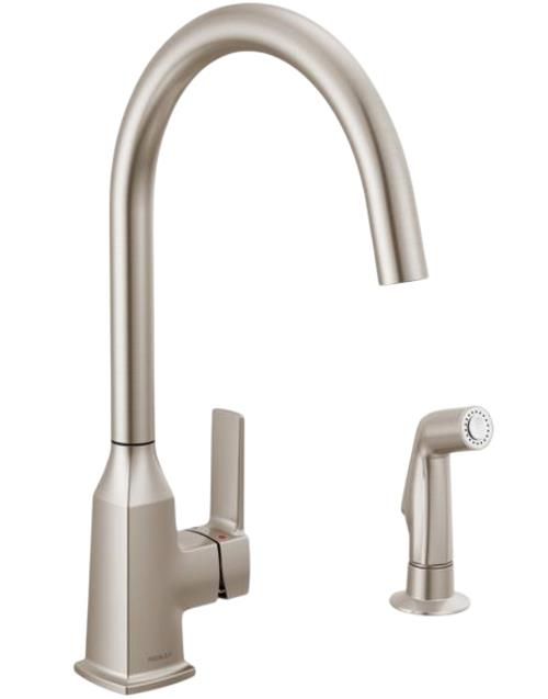 Peerless Ezra® Stainless Single Handle Kitchen Faucet with Spray-0