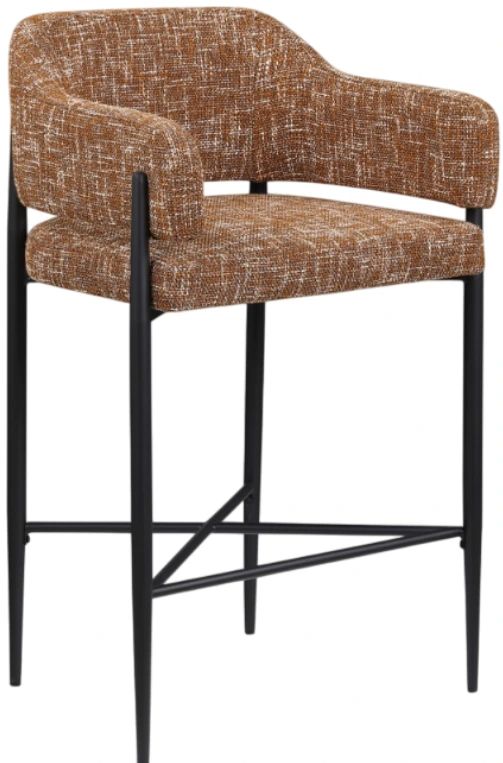 Meridian Furniture Dame Cognac/Black Upholstered Counter Stool-0