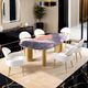 Furniture of America® Northwich Black/Gray Dining Table with Matte Gold Base-1