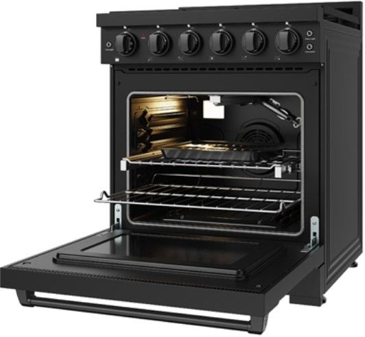 Thor Kitchen Gordon Ramsay Collection 30" Black Pro Style Liquid Propane Range with Precision Knob Control-1