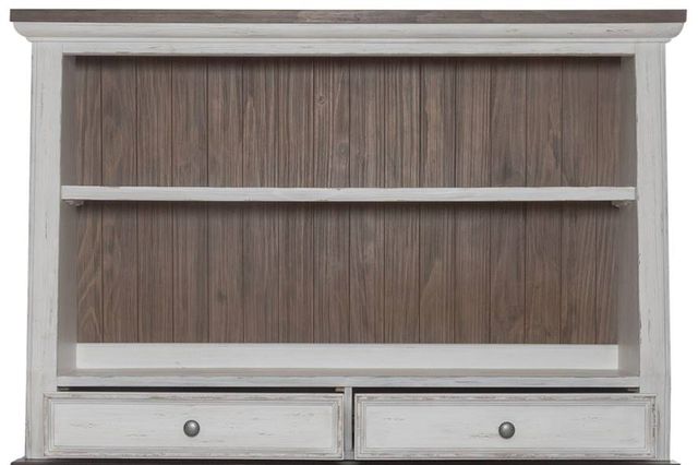 Liberty Furniture River Place Riverstone White/Tobacco Angled Server Hutch-2