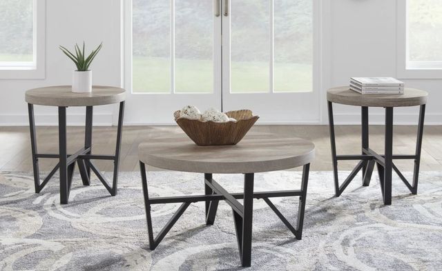 Signature Design by Ashley® Deanlee 3-Piece Grayish Brown/Black Living Room Table Set-1