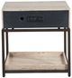Universal Explore Home™ New Modern Dove Bronze/White Travertine Nightstand-3