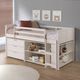 Donco Kids Louver White Twin Low Loft Bed with Storage-1