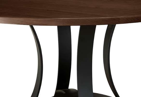 Artisan & Post by Vaughan-Bassett Crafted Cherry Dining by Ben & Erin Napier Dark 60" Round Table with Black Base-2