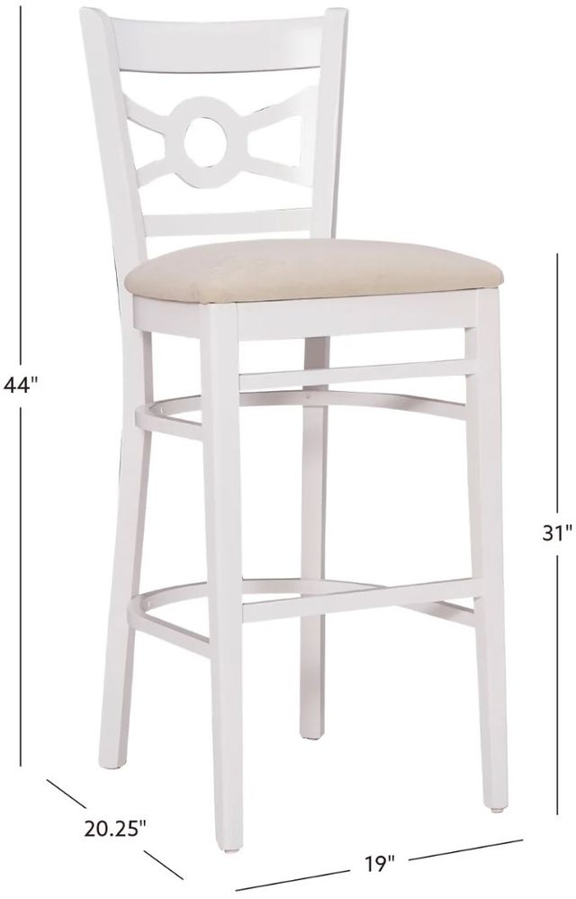 Linon Tracey 2-Piece Beige/White Upholstered Bar Stool-2