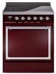 Ilve® Nostalgie II Noblesse 30'' Burgundy Pro Style Induction Range with Chrome Trim-0