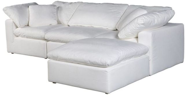 Moe's Home Collection Clay Lounge 4-Piece Cream White Modular Sectional and Ottoman-2