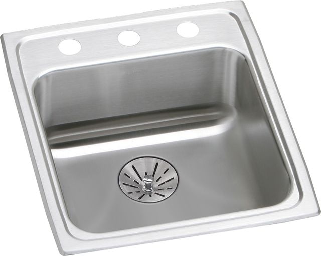 Elkay Lustertone® Classic Lustrous Satin 15" x 22" x 6-1/2" 3-Hole Single Bowl Drop-In ADA Sink with Perfect Drain®-0