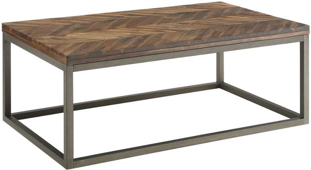 Steve Silver Co. Lorenza Natural Honey Cocktail Table with Gray Base-0
