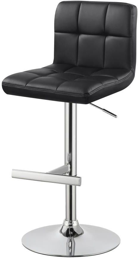 Coaster® Lenny 2-Piece Chrome/Black Adjustable Height Stools-4