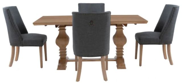 Powell® Banks 5-Piece Gray/Rustic Honey Dining Set-3