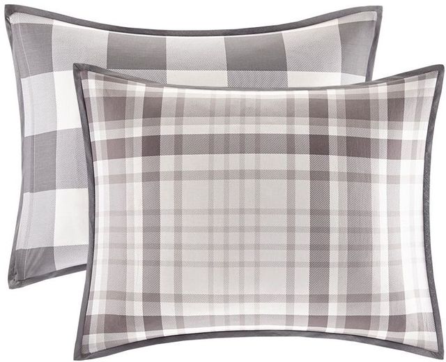 Olliix by Madison Park 3 Piece Grey King/California King Sheffield Cotton Printed Reversible Duvet Cover Set-2