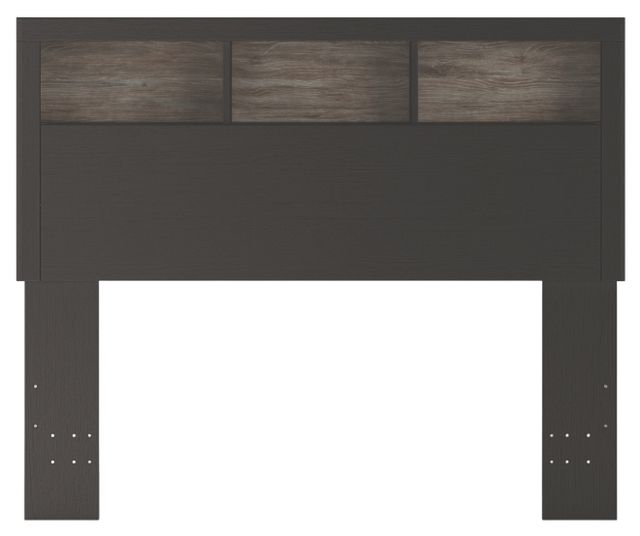 Signature Design by Ashley® Jonnifer Black/Gray Queen Lighted Bookcase Headboard-2
