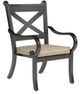 Sunset West Monterey Old World Copper Aluminum Outdoor Dining Arm Chair with Linen Stone Cushion-0