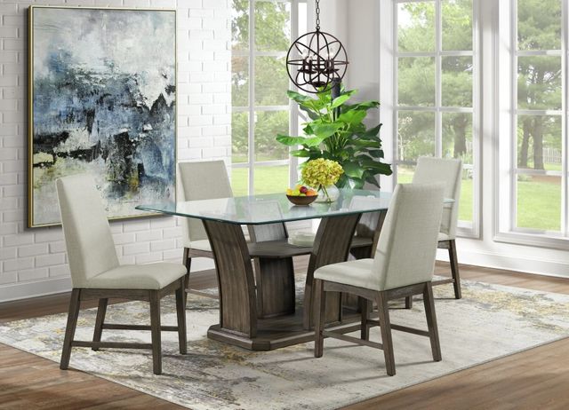 Elements International Dapper Gray Dining Side Chair-3