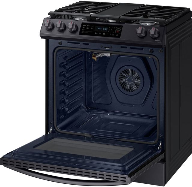 Samsung 30" Fingerprint Resistant Black Stainless Steel Front Control Slide-In Gas Range-2