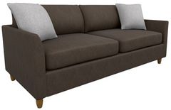 Best® Home Furnishings Customizable Bayment Leather Full Memory Foam Stationary Sofa Sleeper with Honey Birch Legs