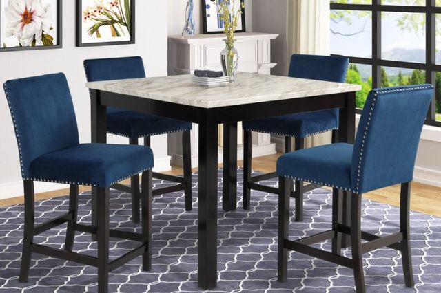 New Classic® Home Furnishings Celeste Blue/Espresso Counter Chair-1