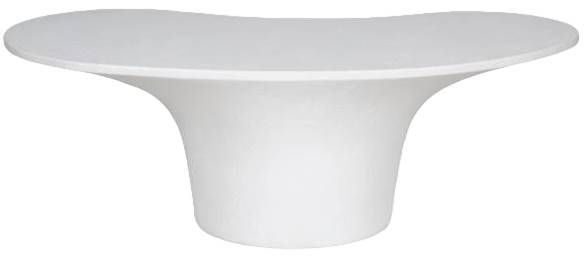 Moe's Home Collection Yumi White Fiberglass Outdoor Coffee Table-3