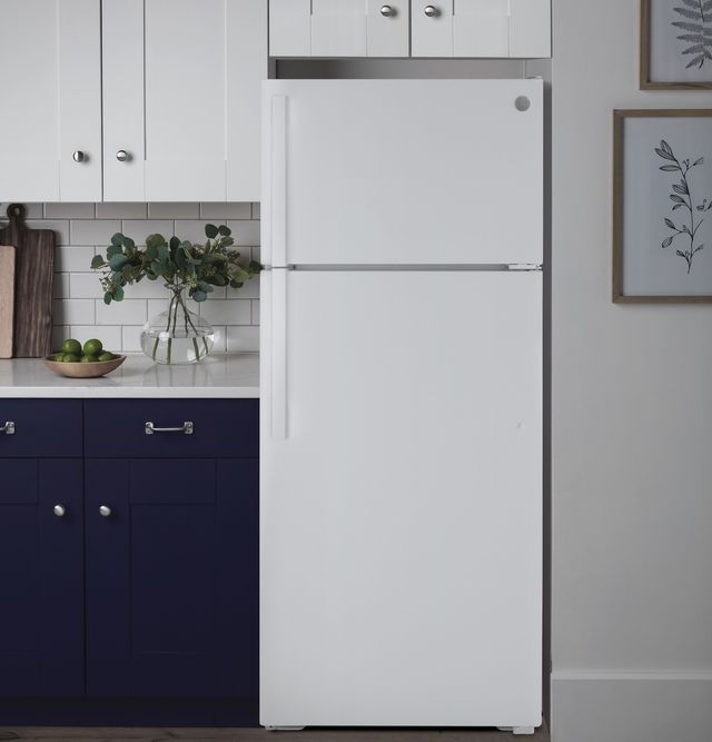 GE® 15.6 Cu. Ft. White Top Freezer Refrigerator-3