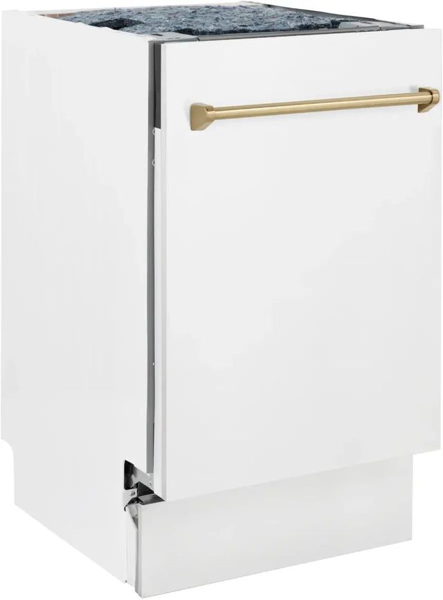 ZLINE Autograph Edition 18" White Matte Built In Dishwasher-2