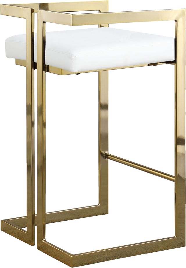 Meridian Furniture Ezra White Velvet Counter Stool-1