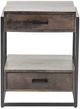 Crestview Collection Beckett Brown Side Table with Black Frame-0