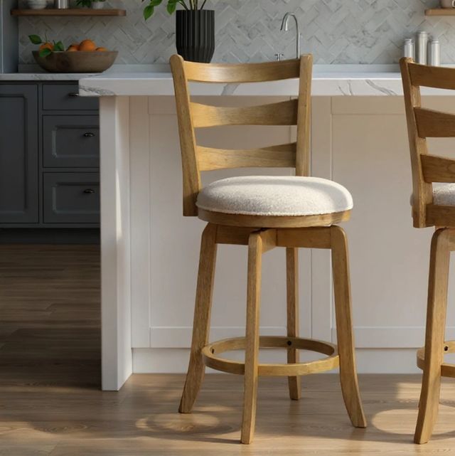 Armen Living Melindra Putty Brown/White Counter Stool-1