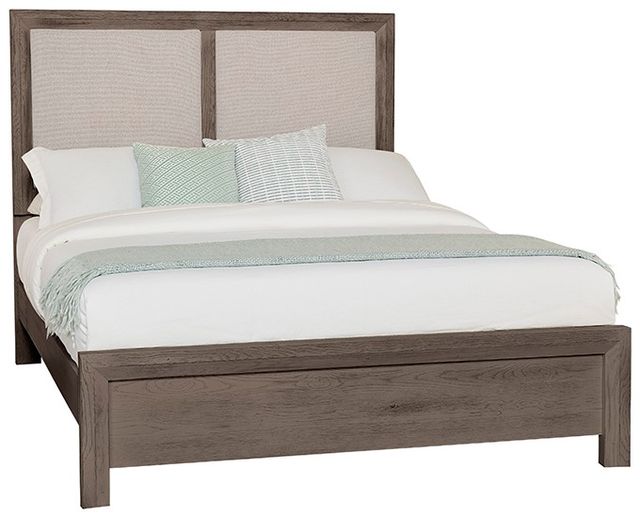 Artisan & Post by Vaughan-Bassett Driftwood Gray Queen Upholstered Panel Bed -0