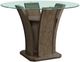 Elements International Dapper Glass Top Round Counter Table with Gray Base-0