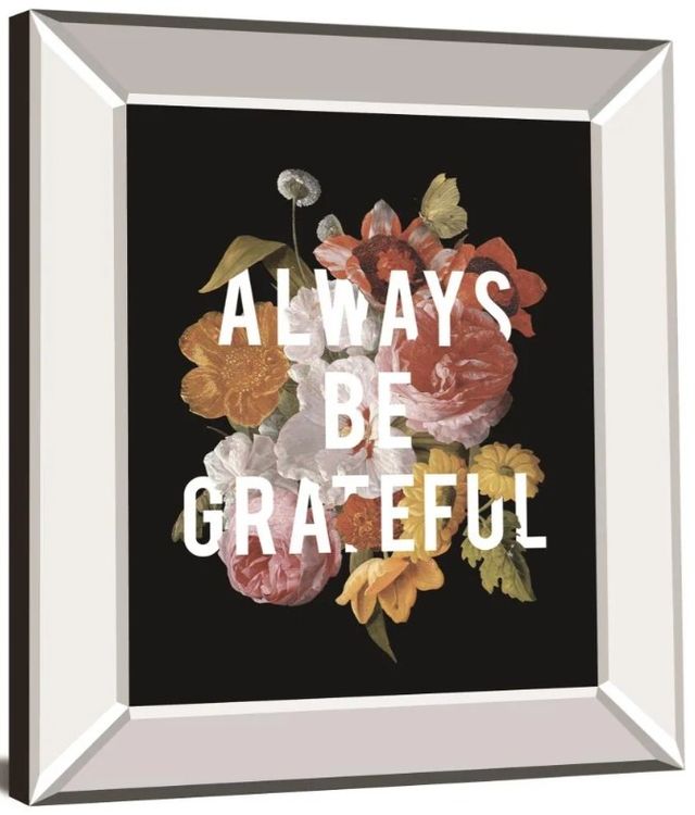 Classy Art Floral Sentiment I Black by Wild Apple Portfolio Mirror Framed Wall Art-1