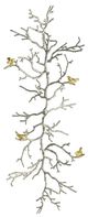 A & B Home Gold/Silver Sparrow Branch Wall Decor-0