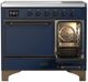 Ilve® Majestic III 40" Midnight Blue Pro Style Induction Range with Solid Door and Burnished Trim-4