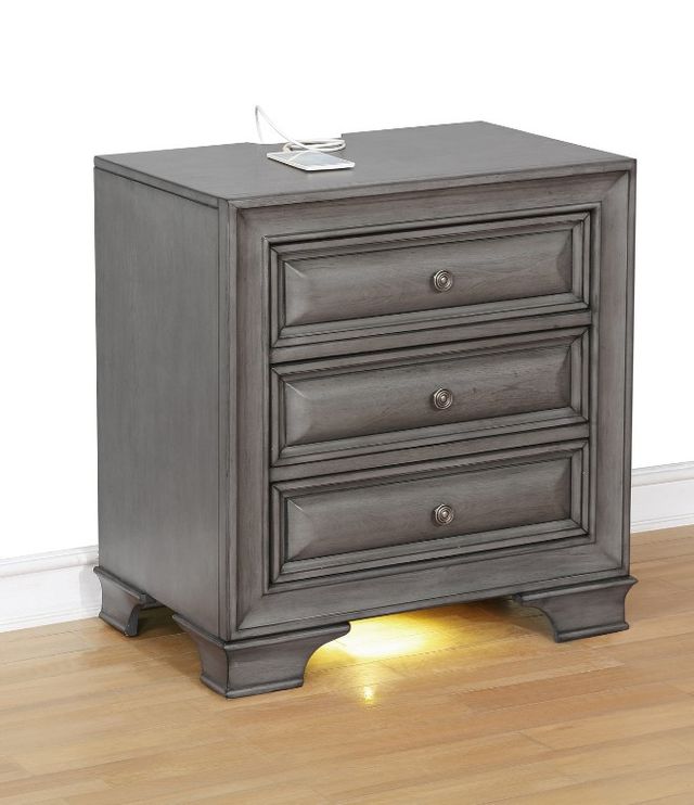 Mazin Furniture Milton Grey Nightstand-2