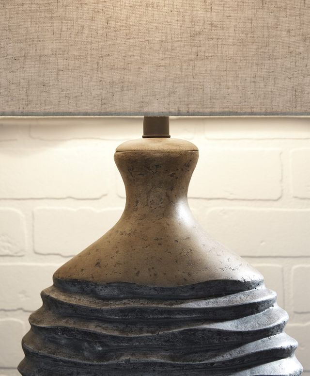 Signature Design by Ashley® Medlin Gray/Beige Paper Table Lamp-1