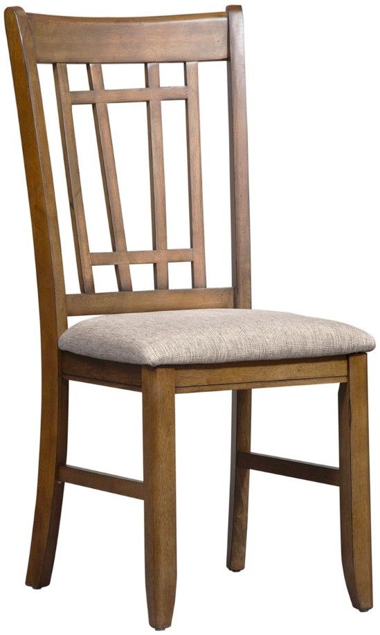 Liberty Furniture Santa Rosa II Antique Honey/Gray Lattice Back Side Chair-0