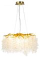 A & B Home Clear/Gold Chandelier with Pebbled Glass Floral Design-1