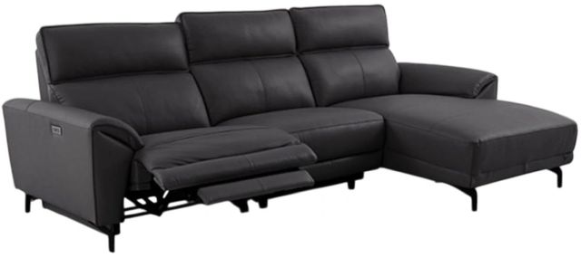 Furniture of America® Theola Black Power Reclining Sectional with Right Chaise-0