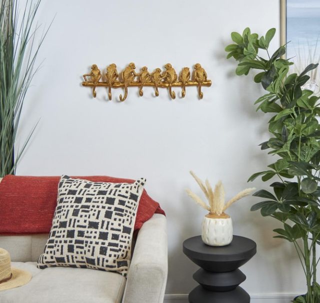 Deco Marche Gold Polystone Monkey Textured Hanger Wall Hook-4