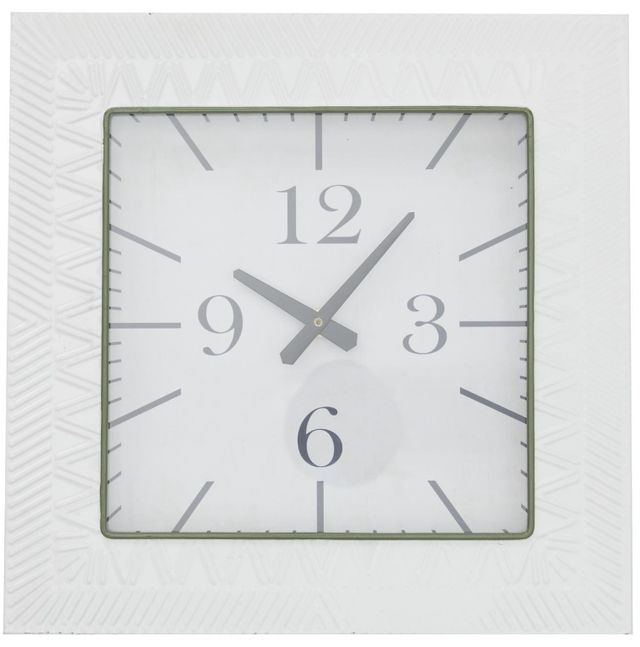 Deco Marche White Square Wall Clock-0
