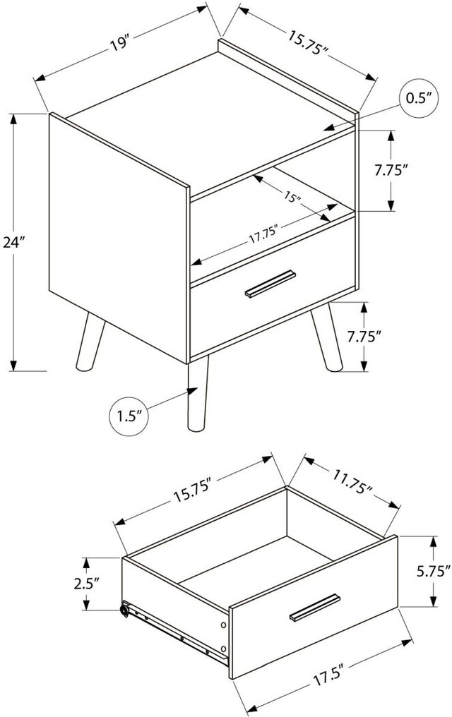 Monarch Specialties Inc. Black End Table -1