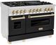 ZLINE Autograph Edition 48" Stainless Steel Pro Style Dual Fuel Range with Black Matte Door-2