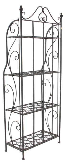 Deco Marche Black Tall Folding Scroll Bakers Rack-1