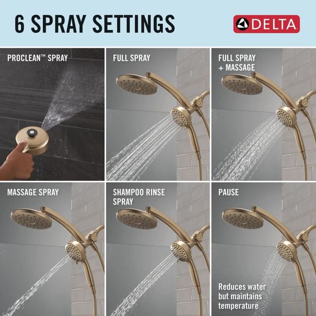 Delta Universal Showering PivotPro™ Champagne Bronze 3-in-1 Combination Shower with Docking Mount for Hand Shower-3