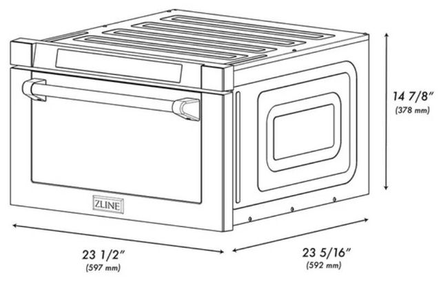 ZLINE Autograph Edition 24" 1.2 Cu. Ft. Stainless Steel Built-in Microwave Drawer with Polished Nickel Helix Handle-1