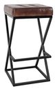 Jofran Inc. Global Archive Brooks Black/Dark Sienna Leather Counter Stool-0
