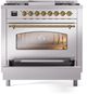 Ilve® Nostalgie II Series 36" Stainless Steel Pro Style Dual Fuel Range-3