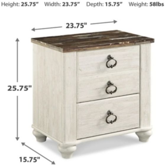 Signature Design by Ashley® Willowton Whitewash Nightstand-1
